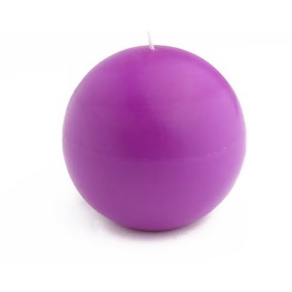Zest Candle CBZ-034 4 in. Purple Ball Candles -2pc-Box, Zest Candle, Mfr#: CBZ-034